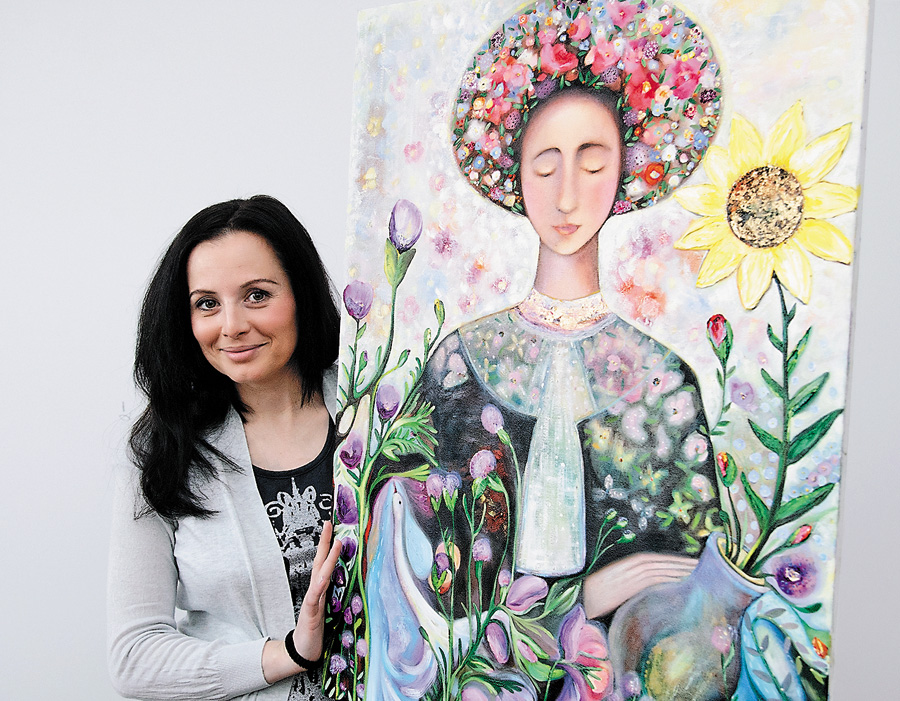 Олеся Гудима представляє власну картину «Стояла я і слухала весну»